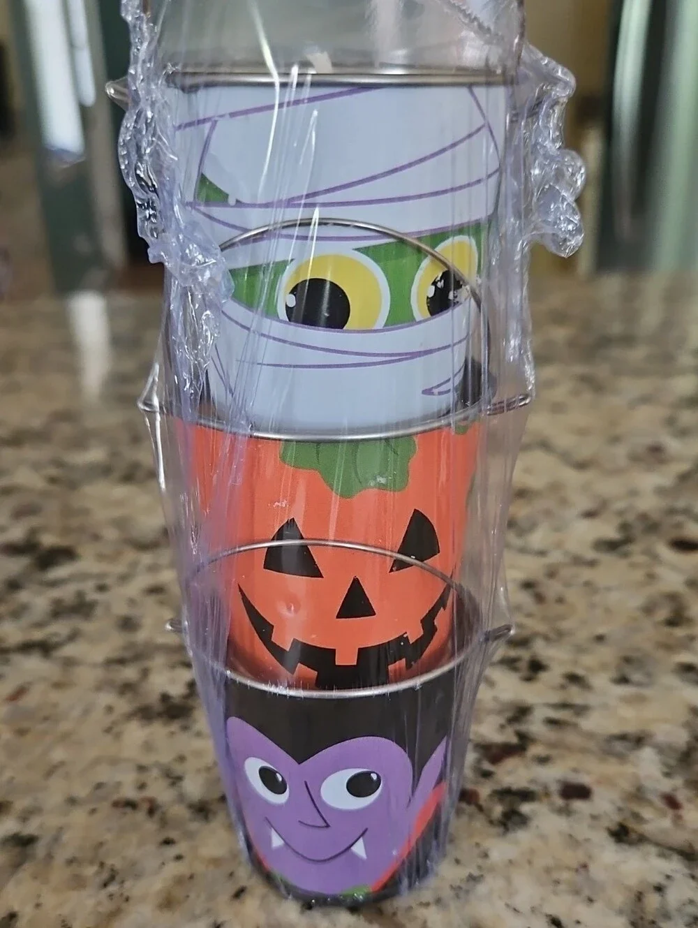 Halloween Candle Set - Mummy, Jack 'o Lantern and Vampire
